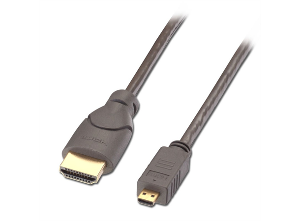 Lindy MicroHDMI - HDMI HEC -  2,0 m HDMI Kabel m/Ethernet Sort 4K 